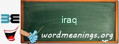 WordMeaning blackboard for iraq